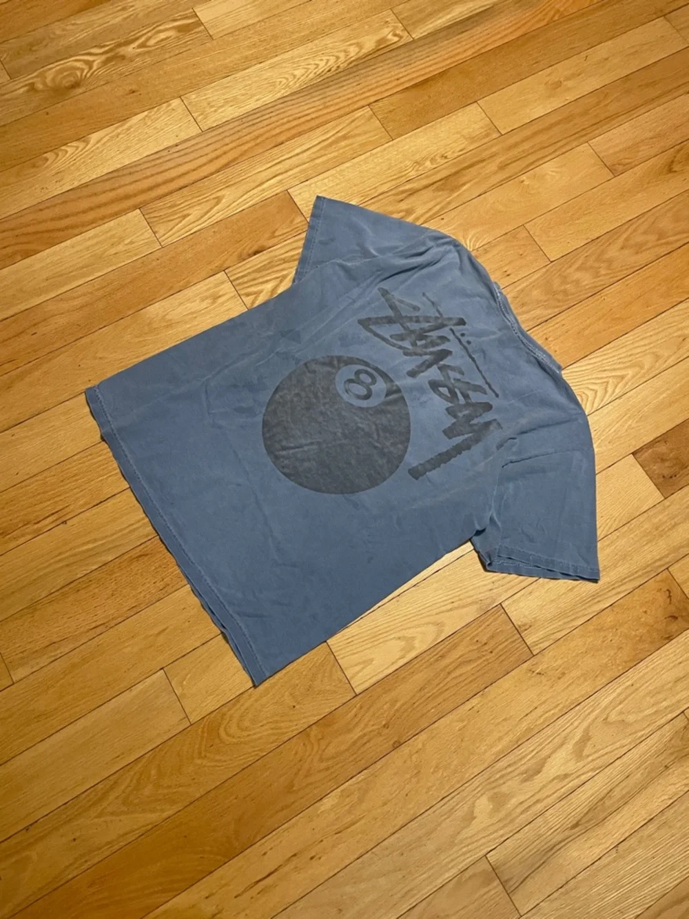 Stussy Washed Slate Blue Short Sleeve Crew Tee - Picture 13 of 13